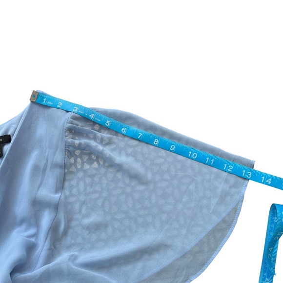 Halogen Women's Light Blue V-Neck Flutter Sleeve Wide Leg Jumpsuit.‎ Size MED - Picture 15 of 15